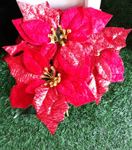 Load image into Gallery viewer, Red poinsettia Bunch (5 flowers)
