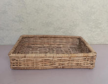 Load image into Gallery viewer, Cane rectangular flat basket
