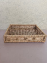 Load image into Gallery viewer, Cane rectangular flat basket
