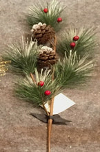 Load image into Gallery viewer, Pine Cones &amp; Red Berries Sprig (60cm)
