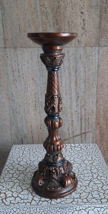 33cm Antique Candle Holder Brown - Green Gardens Mihiliya (Pvt) Ltd