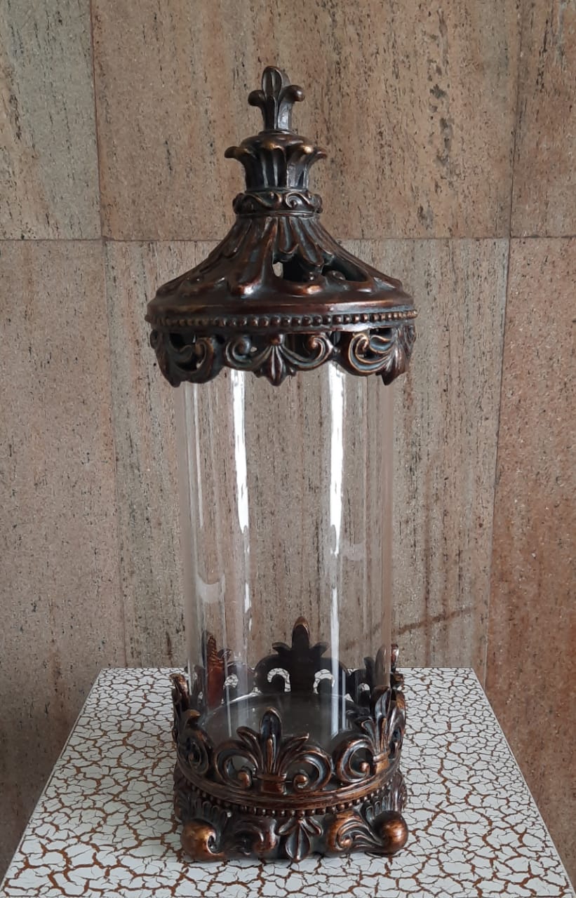40cm Antique Jar with Lid (L) - Green Gardens Mihiliya (Pvt) Ltd