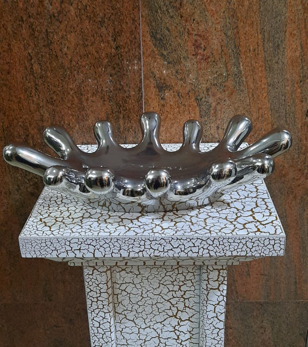 Ceramic Egg Basket (Silver) - Green Gardens Mihiliya (Pvt) Ltd