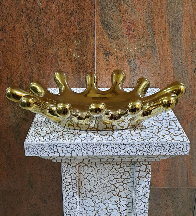 Ceramic Egg Basket (Gold) - Green Gardens Mihiliya (Pvt) Ltd