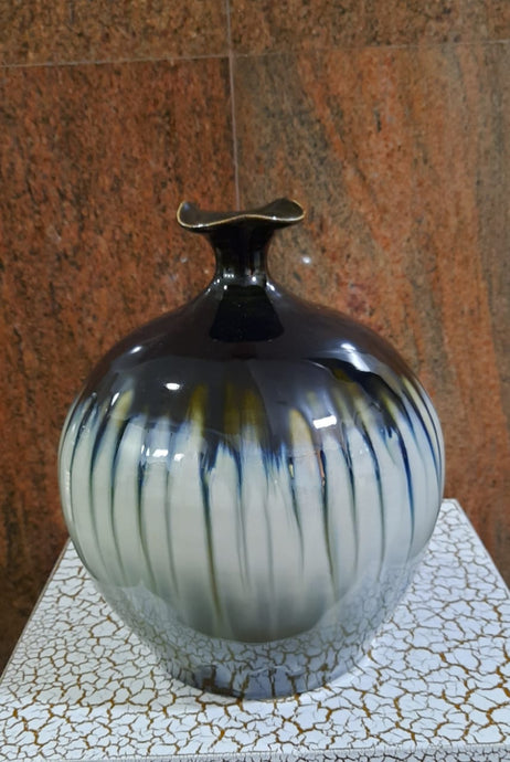 25cm Glazed Porcelain Vase (Authentic) - Green Gardens Mihiliya (Pvt) Ltd
