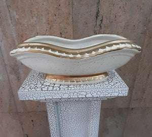 10cm Ceramic White/Gold Base (35cm length) - Green Gardens Mihiliya (Pvt) Ltd