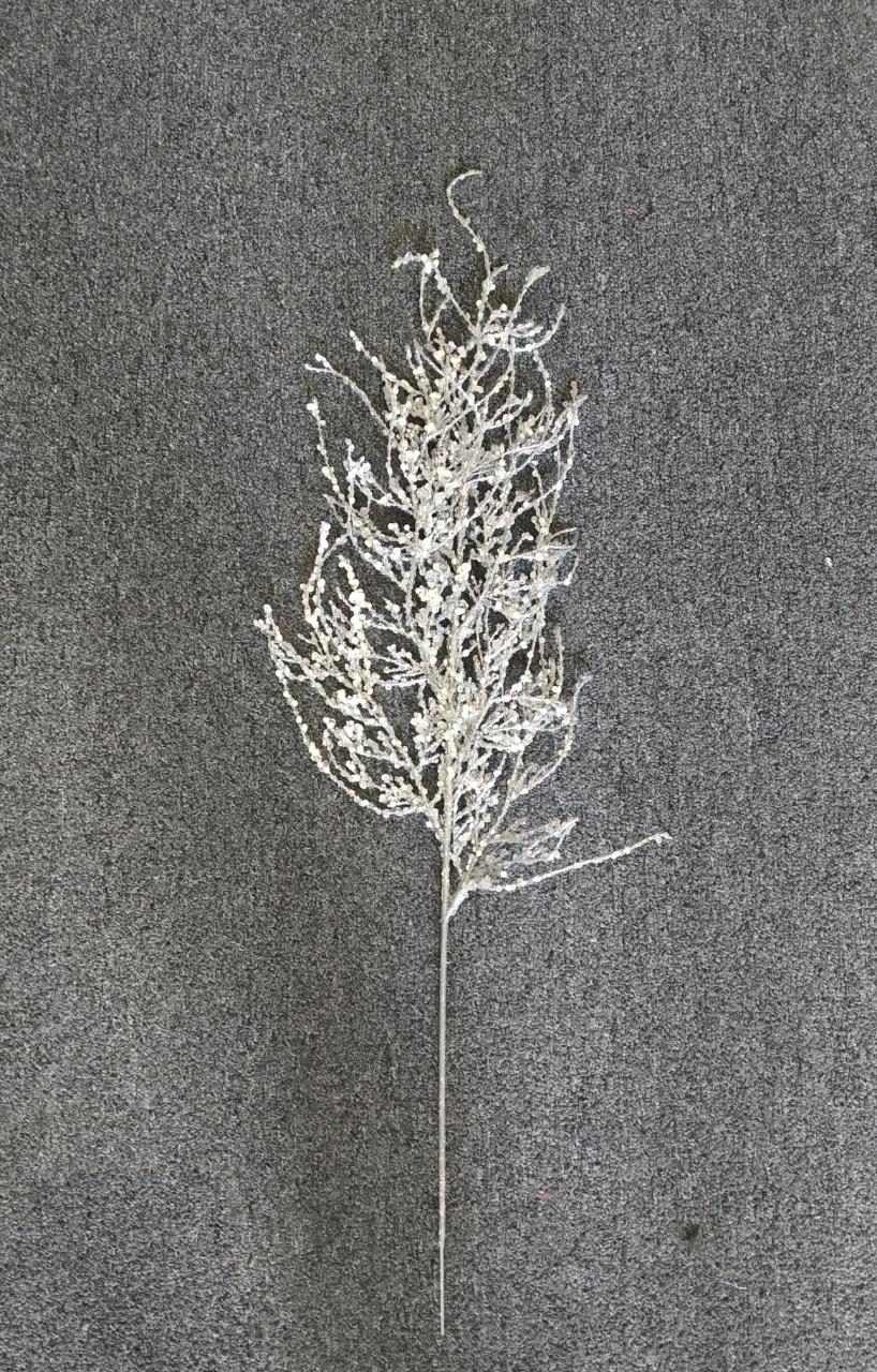 65cm Sea Queen Glitter Sprig (Silver)