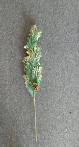 Pine Cones & Gold Berries Sprig (60cm)